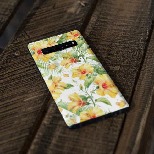 Yellow Hibiscus Galaxy S10 Plus Skin