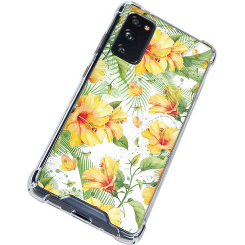 Yellow Hibiscus Galaxy S20 FE Clear Case