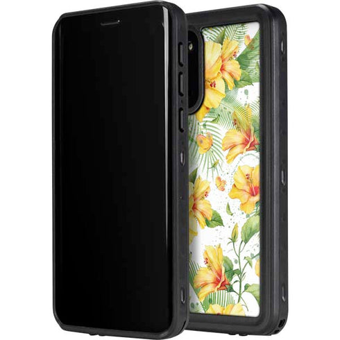 Yellow Hibiscus Galaxy S20 Plus Waterproof Case