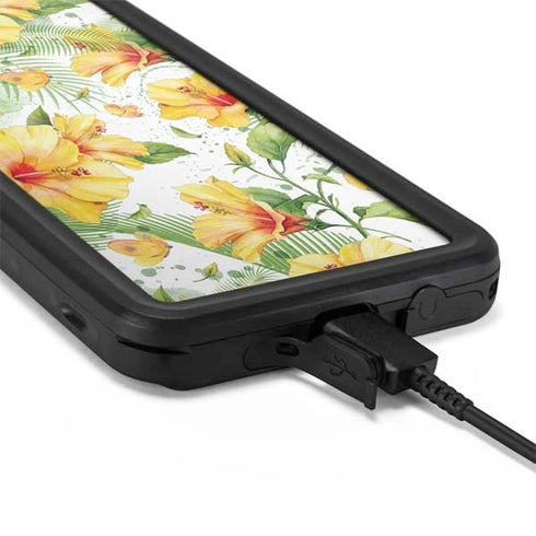 Yellow Hibiscus Galaxy S20 Plus Waterproof Case