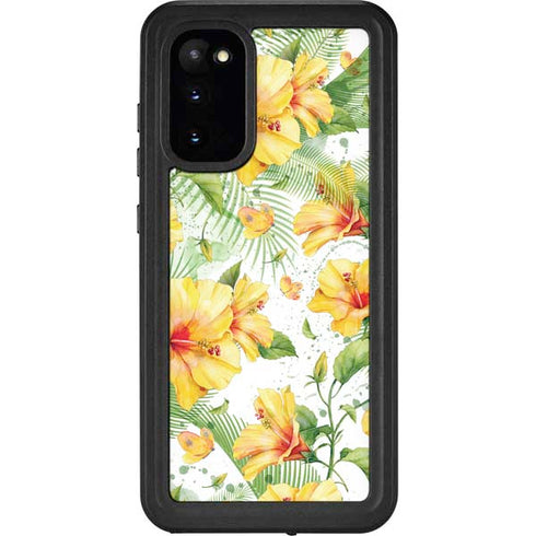 Yellow Hibiscus Galaxy S20 Waterproof Case