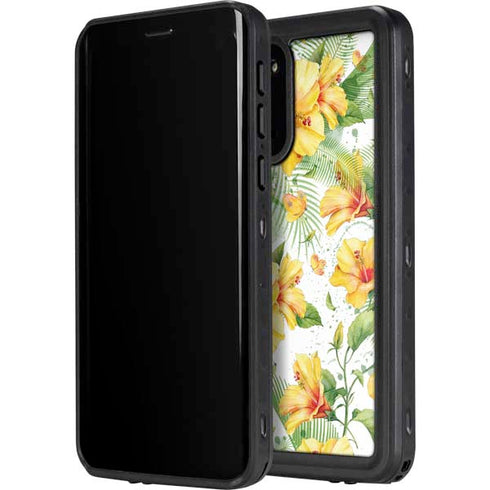 Yellow Hibiscus Galaxy S20 Waterproof Case