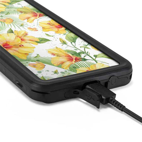 Yellow Hibiscus Galaxy S20 Waterproof Case