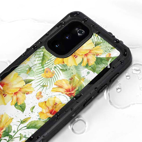 Yellow Hibiscus Galaxy S20 Waterproof Case