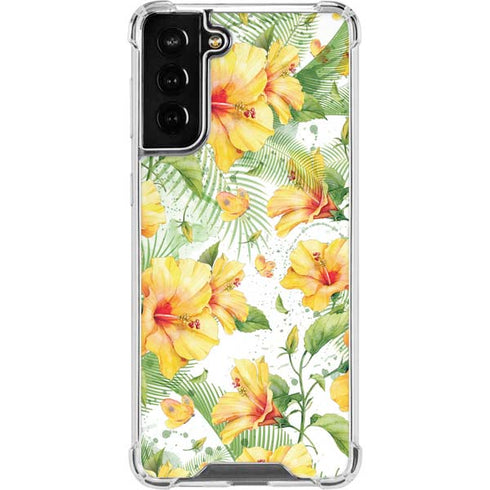 Yellow Hibiscus Galaxy S21 FE Clear Case