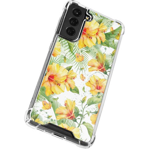 Yellow Hibiscus Galaxy S21 FE Clear Case