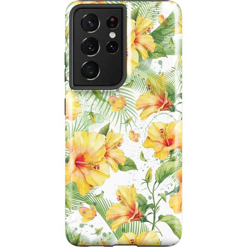 Yellow Hibiscus Galaxy S21 Ultra 5G Pro Case