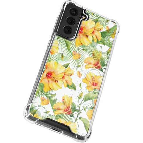 Yellow Hibiscus Galaxy S22 Clear Case
