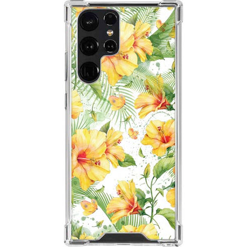 Yellow Hibiscus Galaxy S22 Ultra Clear Case