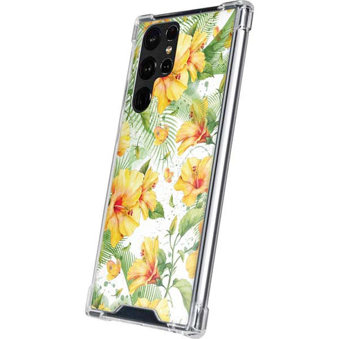 Yellow Hibiscus Galaxy S22 Ultra Clear Case