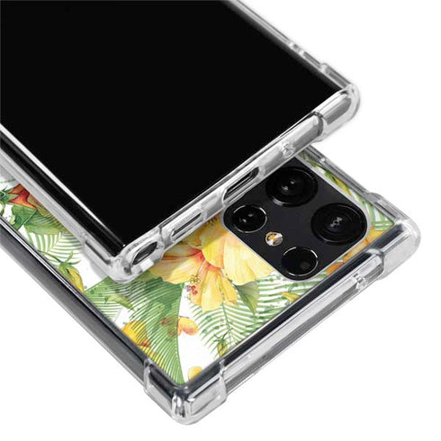 Yellow Hibiscus Galaxy S22 Ultra Clear Case