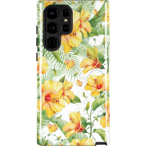 Yellow Hibiscus Galaxy S22 Ultra Pro Case