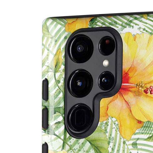 Yellow Hibiscus Galaxy S22 Ultra Pro Case