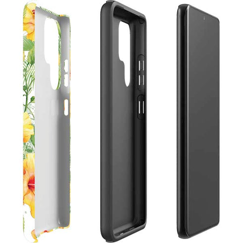 Yellow Hibiscus Galaxy S22 Ultra Pro Case