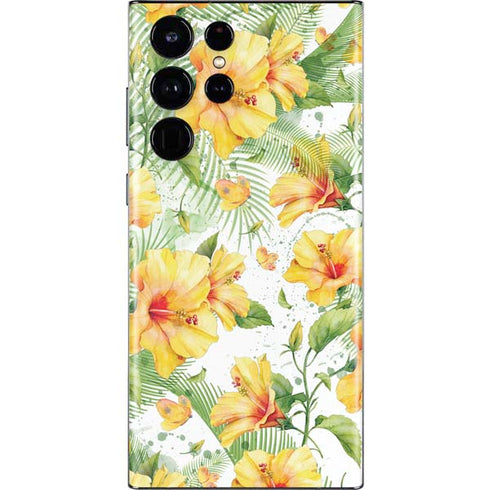Yellow Hibiscus Galaxy S22 Ultra Skin