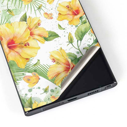 Yellow Hibiscus Galaxy S22 Ultra Skin