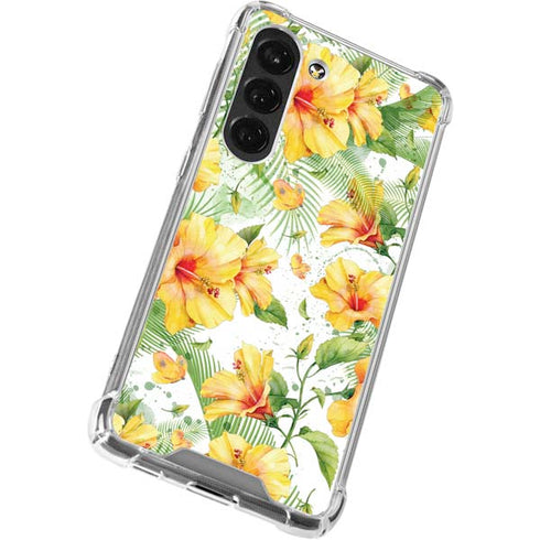 Yellow Hibiscus Galaxy S23 Clear Case