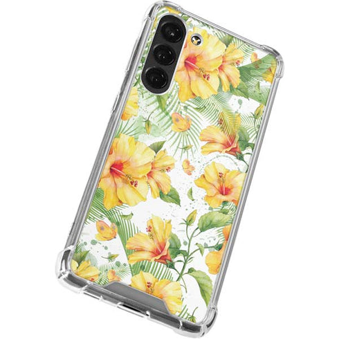 Yellow Hibiscus Galaxy S23 Plus Clear Case