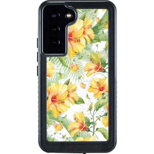 Yellow Hibiscus Galaxy S23 Plus Waterproof Case