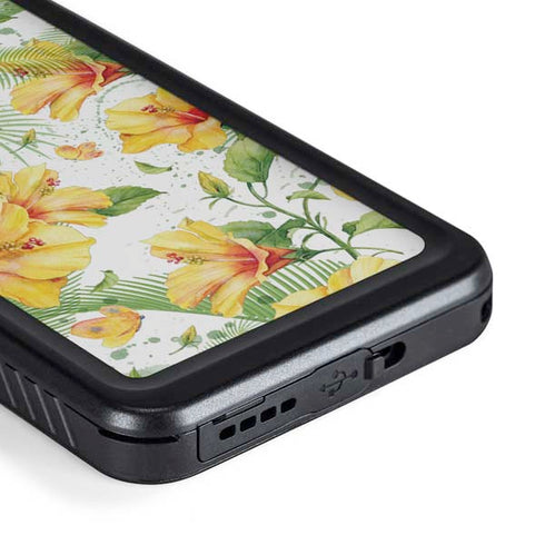 Yellow Hibiscus Galaxy S23 Plus Waterproof Case