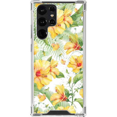 Yellow Hibiscus Galaxy S24 Ultra Clear Case