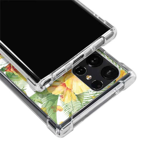 Yellow Hibiscus Galaxy S24 Ultra Clear Case