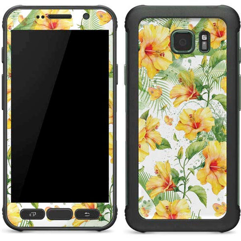Yellow Hibiscus Galaxy S7 Active Skin