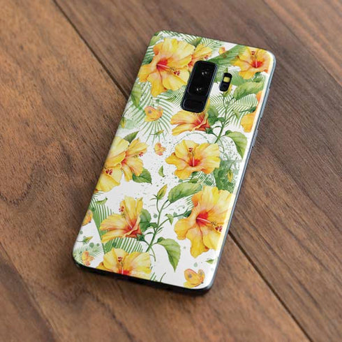 Yellow Hibiscus Galaxy S9 Plus Skin