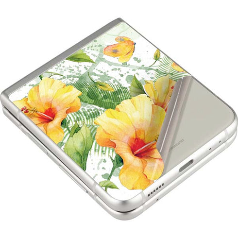 Yellow Hibiscus Galaxy Z Flip3 5G Skin
