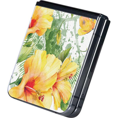 Yellow Hibiscus Galaxy Z Flip5 5G Skin