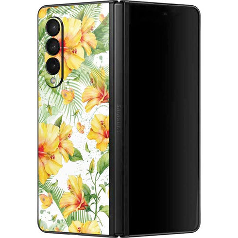 Yellow Hibiscus Galaxy Z Fold3 5G Skin