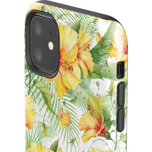 Yellow Hibiscus iPhone 11 Impact Case