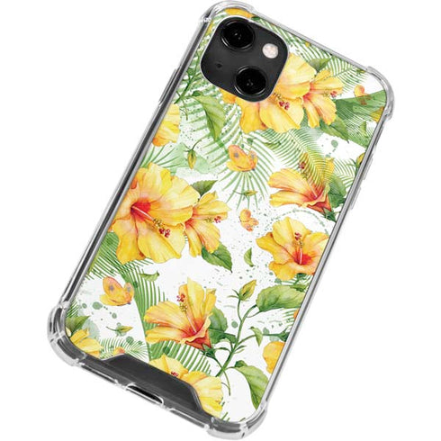 Yellow Hibiscus iPhone 13 Clear Case
