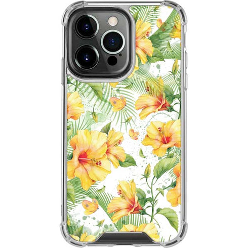 Yellow Hibiscus iPhone 13 Pro Clear Case