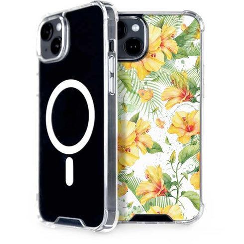 Yellow Hibiscus iPhone 15 Plus MagSafe Case