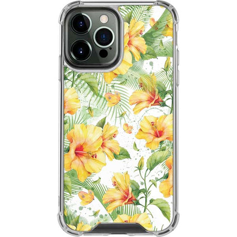 Yellow Hibiscus iPhone 14 Pro Max Clear Case
