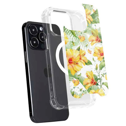 Yellow Hibiscus iPhone 15 Pro Max MagSafe Case