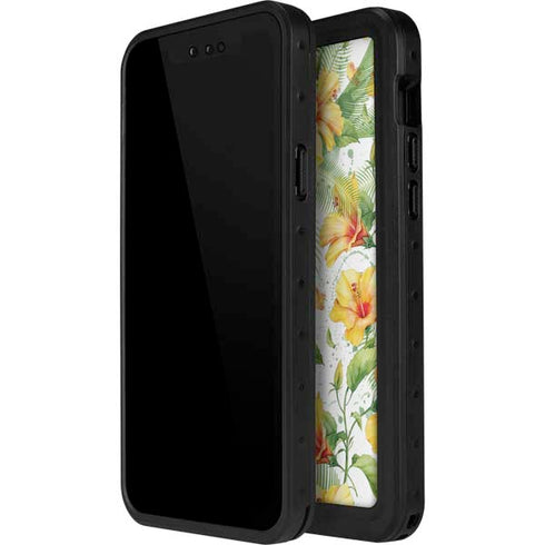 Yellow Hibiscus iPhone 14 Pro Waterproof Case
