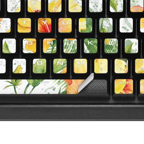 Yellow Hibiscus K95 RGB PLATINUM Mechanical Gaming Keyboard Skin
