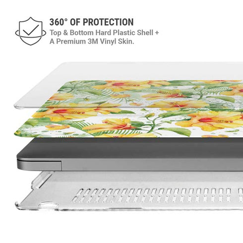 Yellow Hibiscus MacBook Pro 16in (2021-25) Case plus Skin