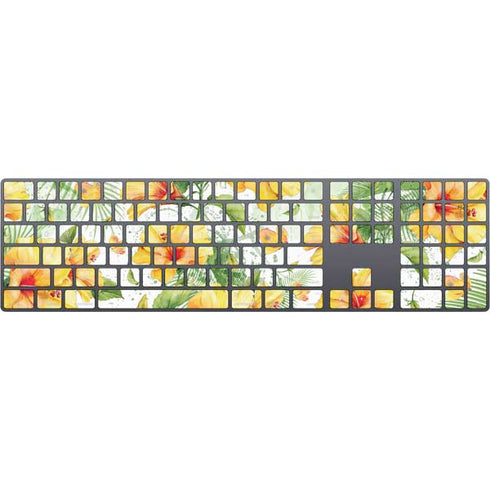 Yellow Hibiscus Magic Keyboard with Numeric Keypad Skin