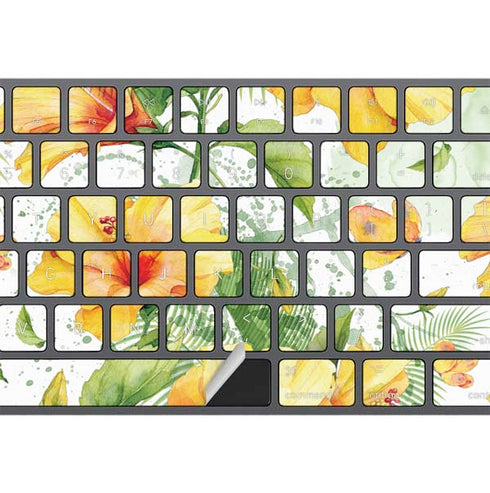 Yellow Hibiscus Magic Keyboard with Numeric Keypad Skin