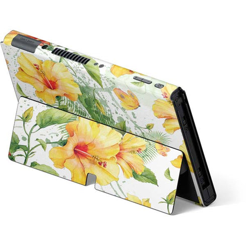 Yellow Hibiscus Nintendo Switch OLED (2021) Skin
