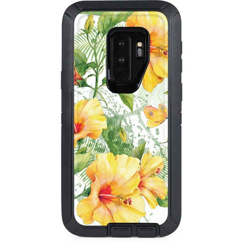 Yellow Hibiscus Otterbox Defender Galaxy Skin