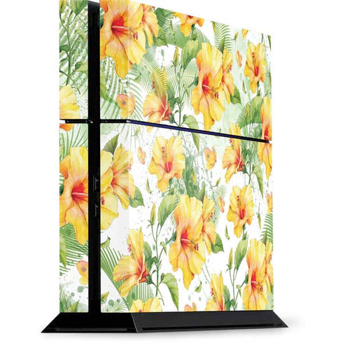 Yellow Hibiscus PS4 Console Skin