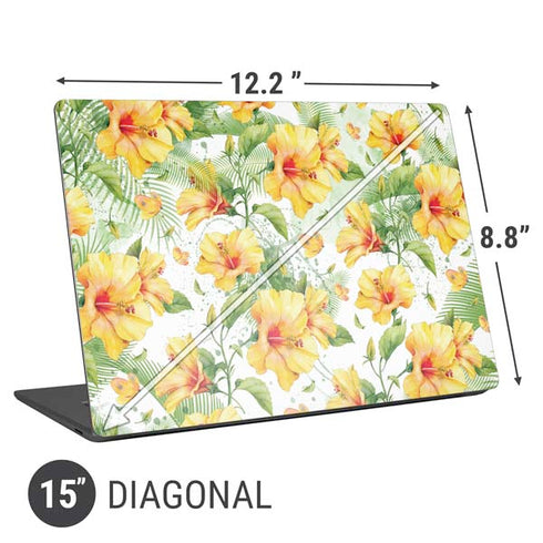 Yellow Hibiscus Universal Laptop 15in (12.2 x 8.8in) Skin