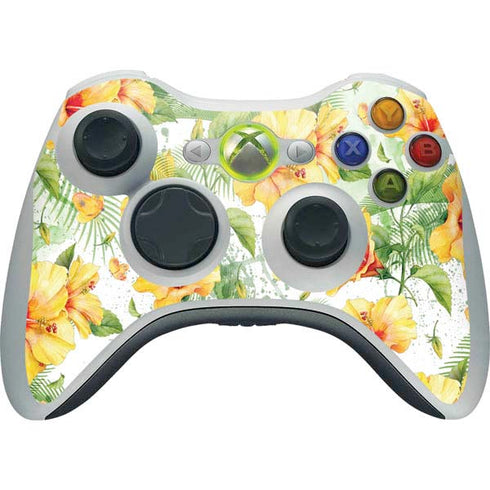 Yellow Hibiscus Xbox 360 Wireless Controller Skin