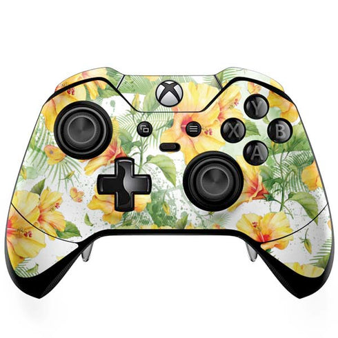Yellow Hibiscus Xbox One Elite Controller Skin