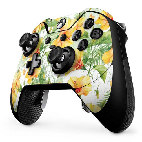 Yellow Hibiscus Xbox One Elite Controller Skin