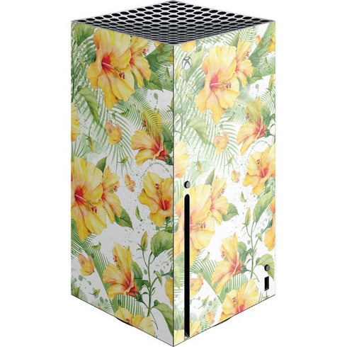 Yellow Hibiscus Xbox Series X Console Skin